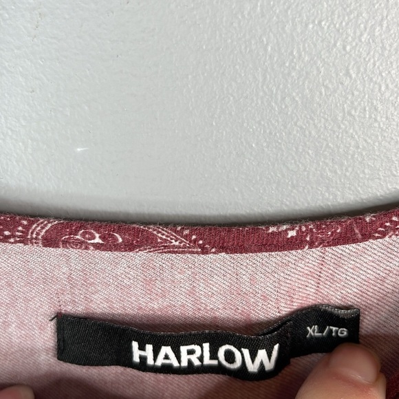 HARLOW Paisley Print Flowy Cami Tank Top Burgundy Adjustable Beachy Boho Size XL - Picture 8 of 11